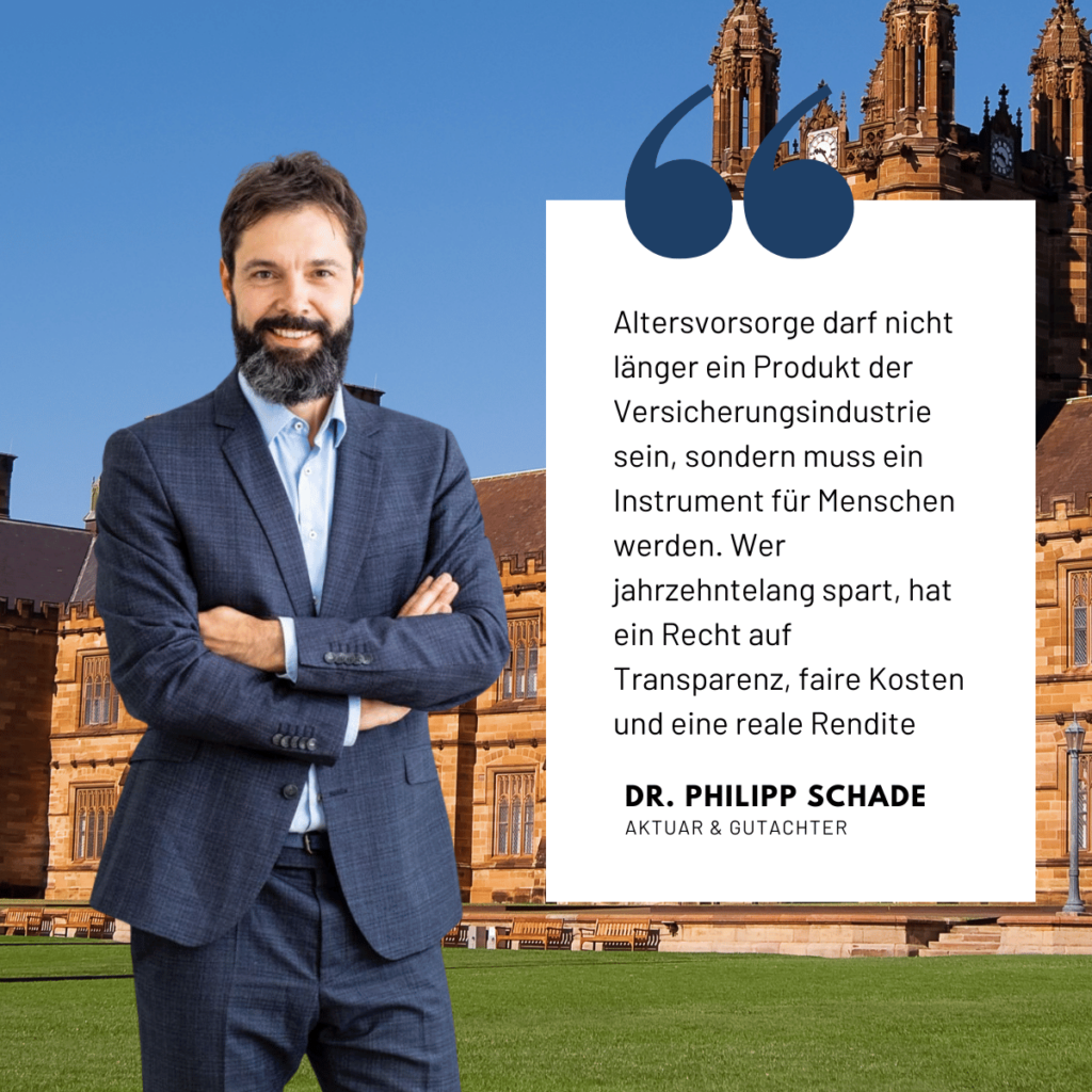 Zukunft der Altersvorsorge – wie Verbraucherrechte wirklich gestärkt werden können 2 Altersvorsorge für Menschen - Prof. Dr. Schade