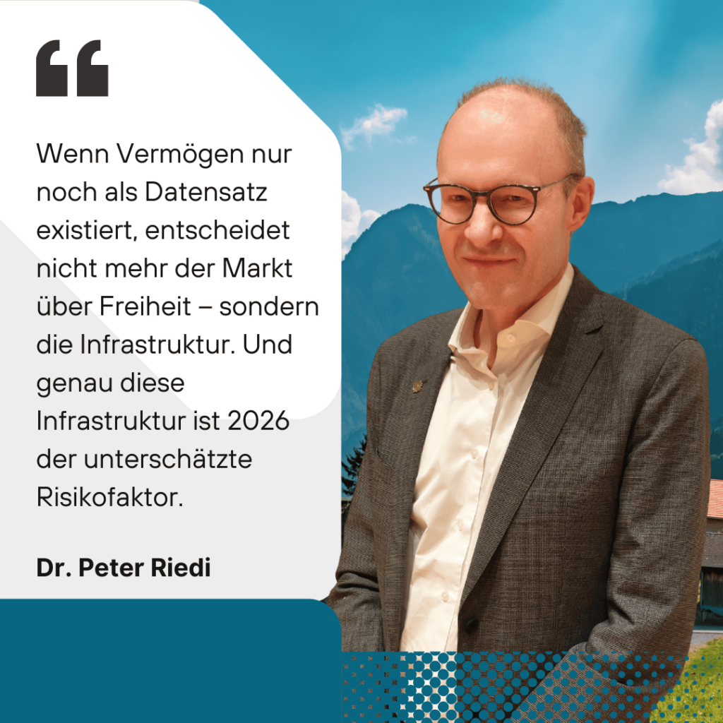 Das unsichtbare Risiko im Herzen der Finanzmärkte: Zwischen Depotanzeige und Wirklichkeit 1 Vermögen als Datensatz - Dr Peter Riedi