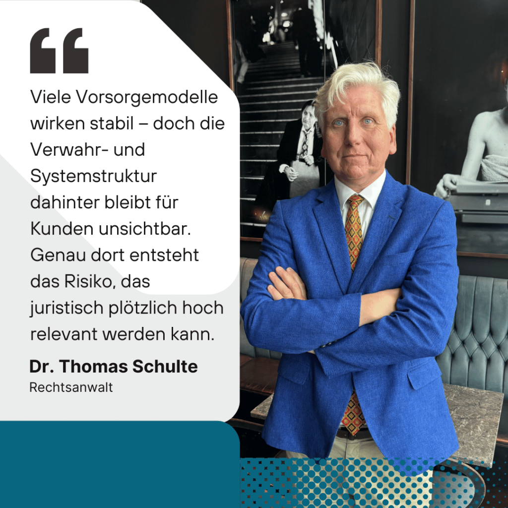 Das unsichtbare Risiko im Herzen der Finanzmärkte: Zwischen Depotanzeige und Wirklichkeit 2 Vorsorgemodelle sind unstabil - Dr Thomas Schulte